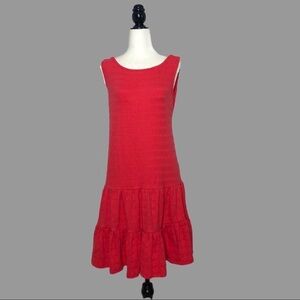 💛 M 💛 NWT Anthro Dress Mini Open Back Cutout Flounced Tie Texture